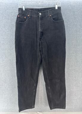 VTG Levi's Women's 10 550 Black Y2K Relaxed Tapered Leg Cropped Hi Rise Cotton